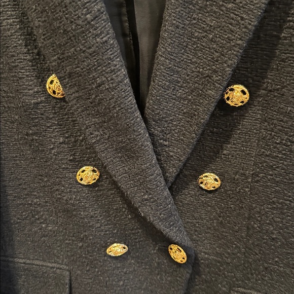 Zara Tweed Blazer Jacket w Gold Buttons - Picture 5 of 8